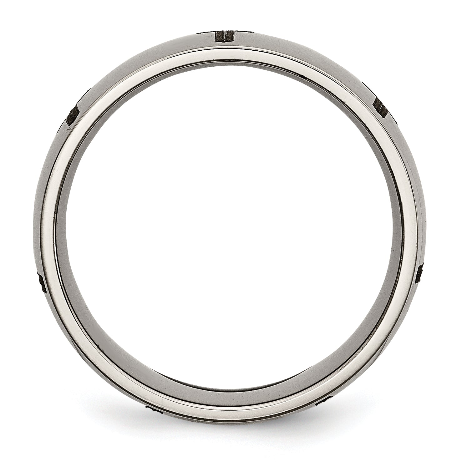 Chisel Titanium Polished Cross Laser Design 8mm Band