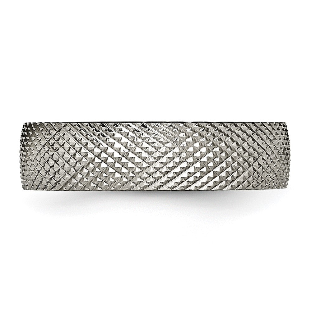 Chisel Titanium Polished and Textured 6mm Band