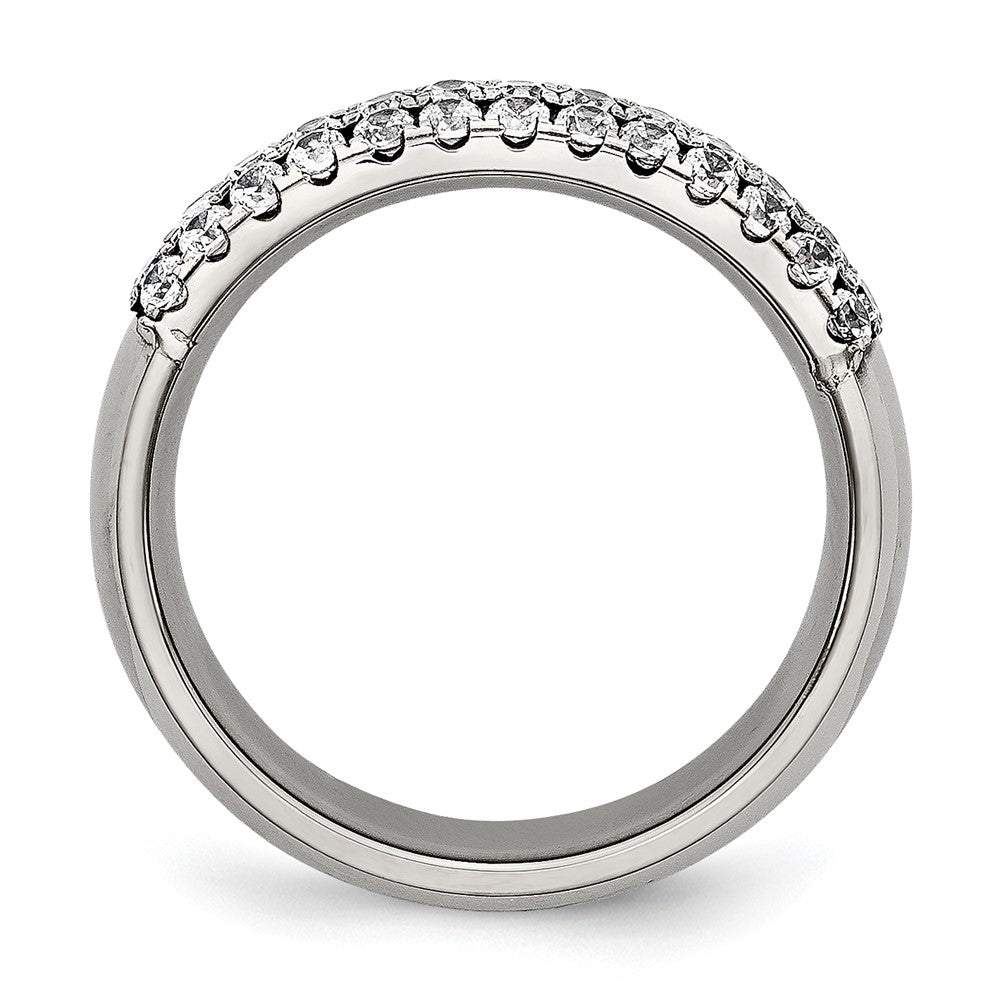 Chisel Titanium Polished Multi-row CZ 7mm Band