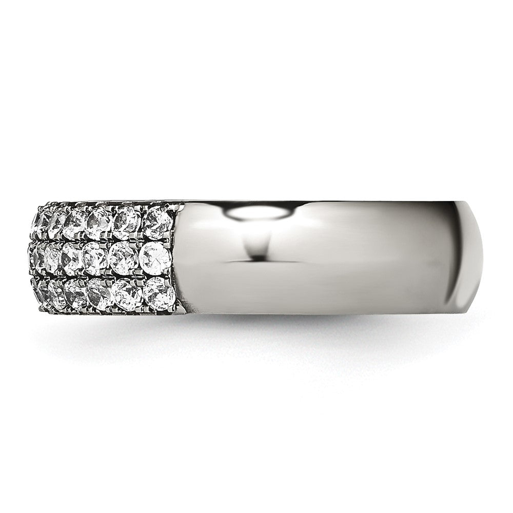 Chisel Titanium Polished Multi-row CZ 7mm Band