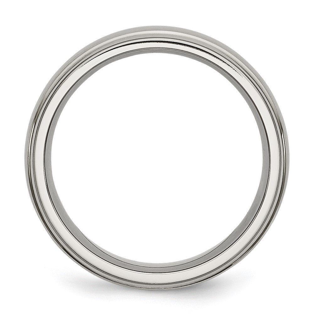 Chisel Titanium Brushed Center 7mm Ridged Edge Band