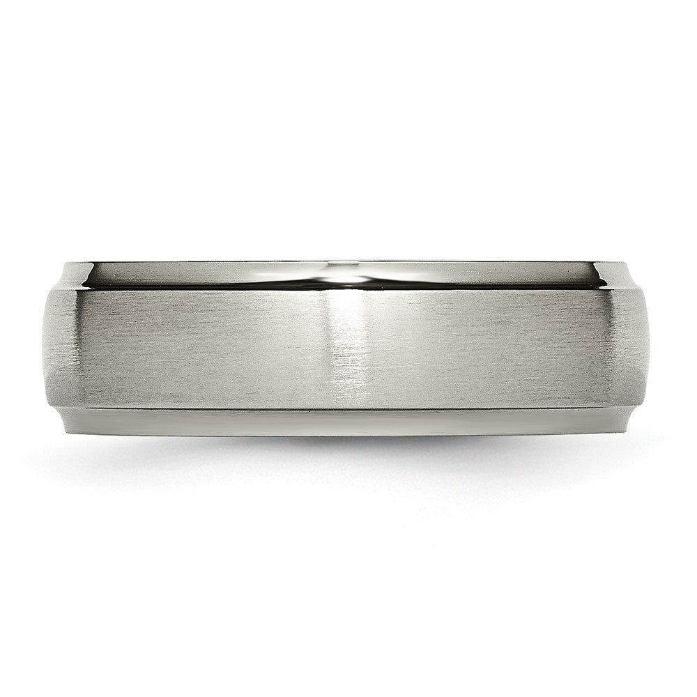 Chisel Titanium Brushed Center 7mm Ridged Edge Band