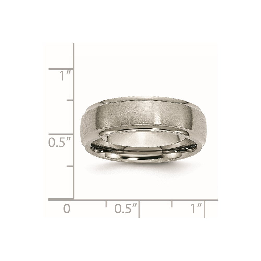 Chisel Titanium Brushed Center 7mm Ridged Edge Band