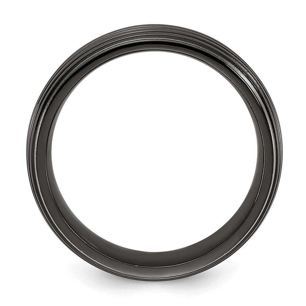 Titanium Black Ti Grooved Two-tone 8mm Band