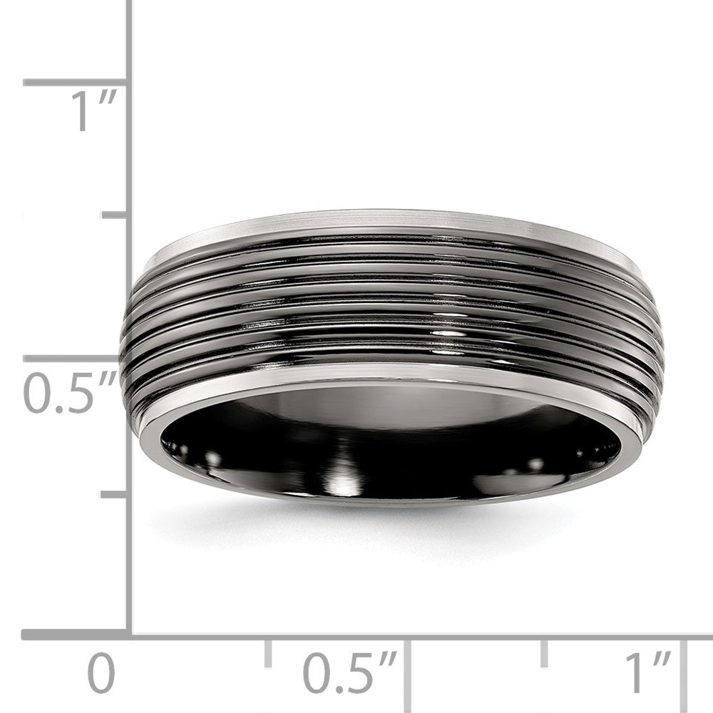 Titanium Black Ti Grooved Two-tone 8mm Band