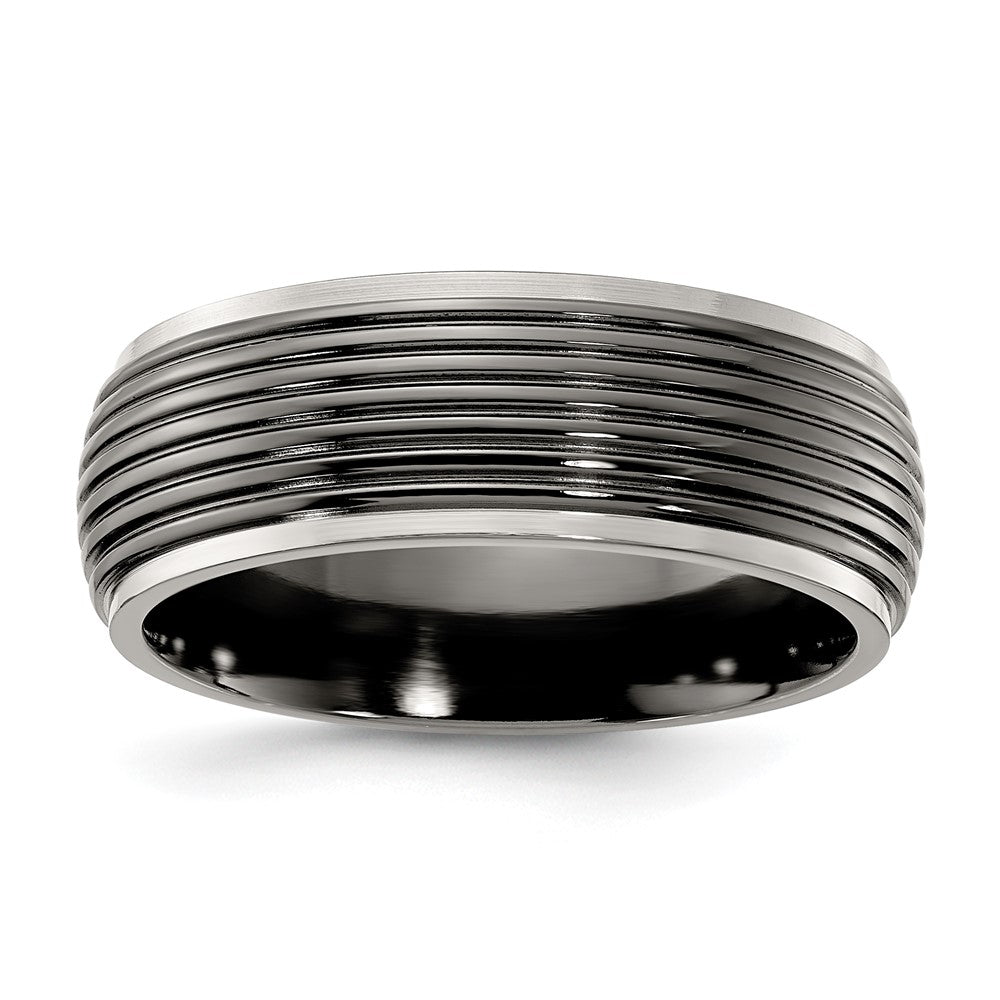 Titanium Black Ti Grooved Two-tone 8mm Band