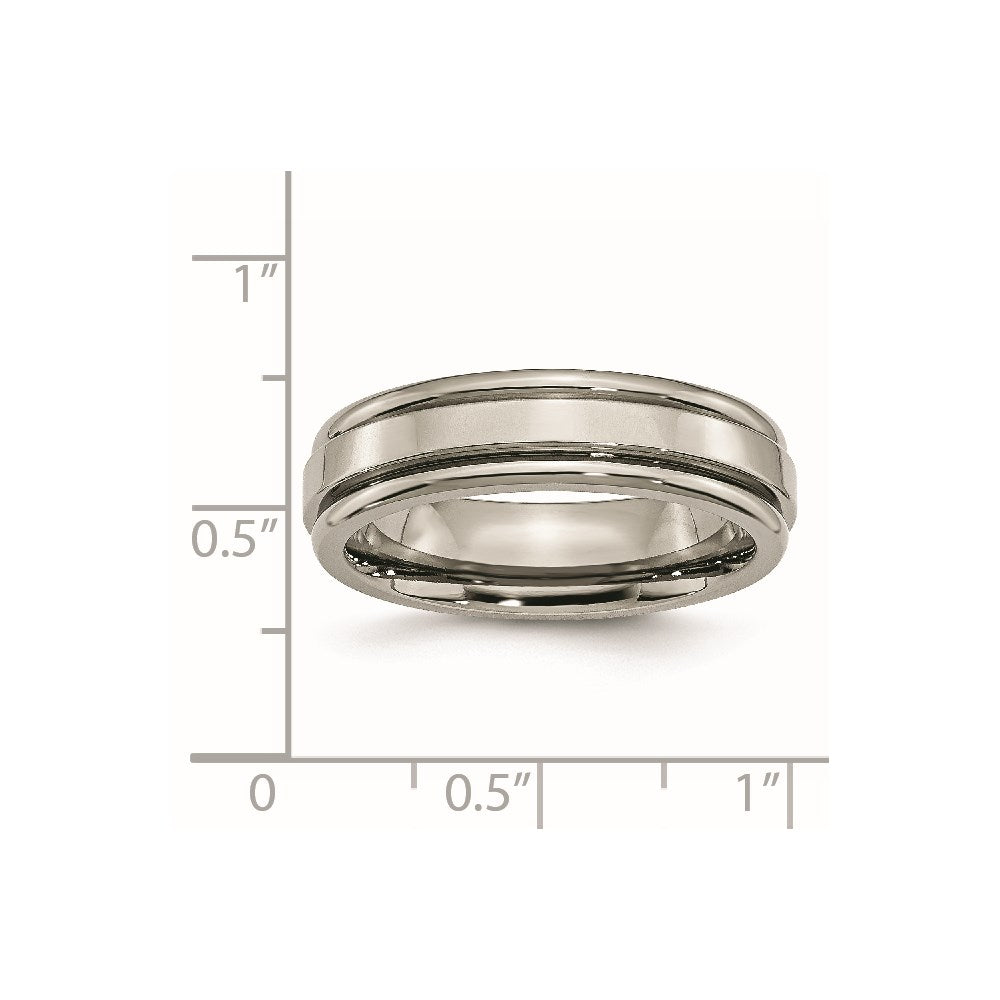 Chisel Titanium Polished 6mm Grooved Edge Band