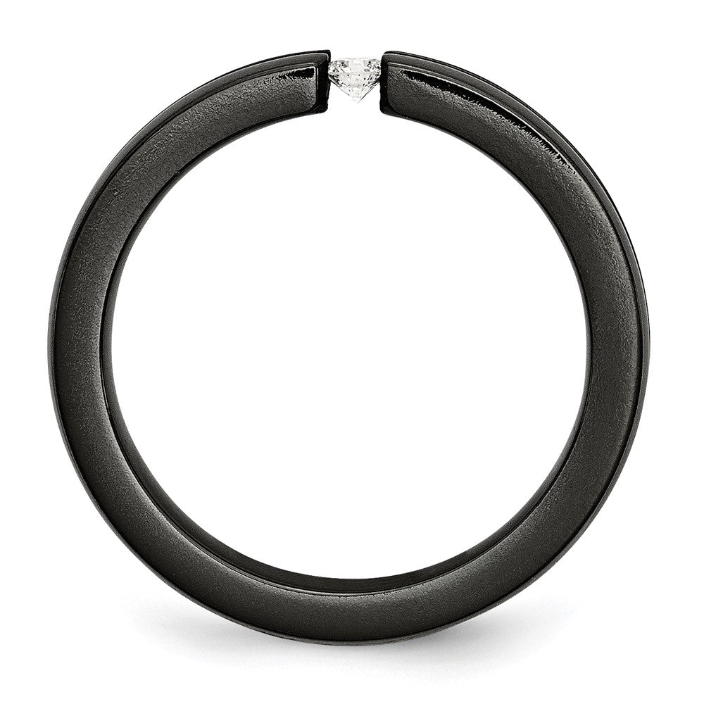 Titanium Black Ti Multi-colored Anodized w/3mm .10ct dia. 4mm Band