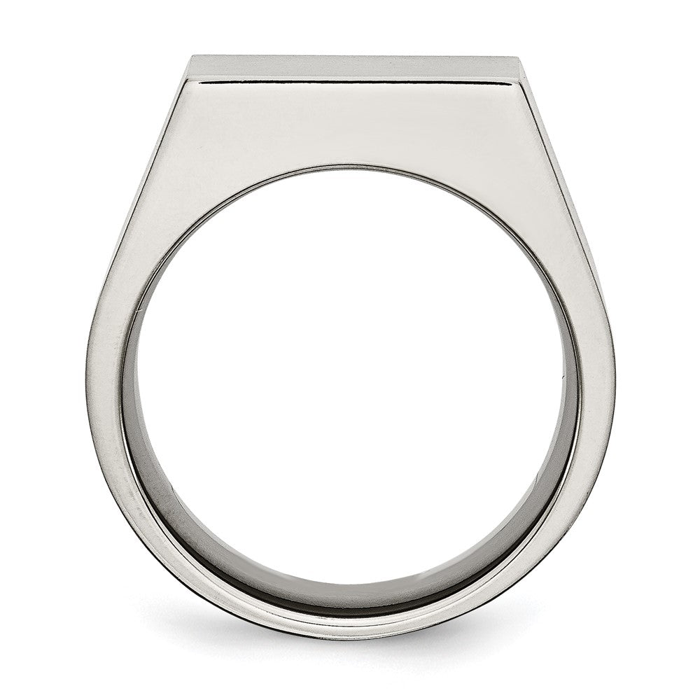 Chisel Titanium Brushed and Polished Signet Ring