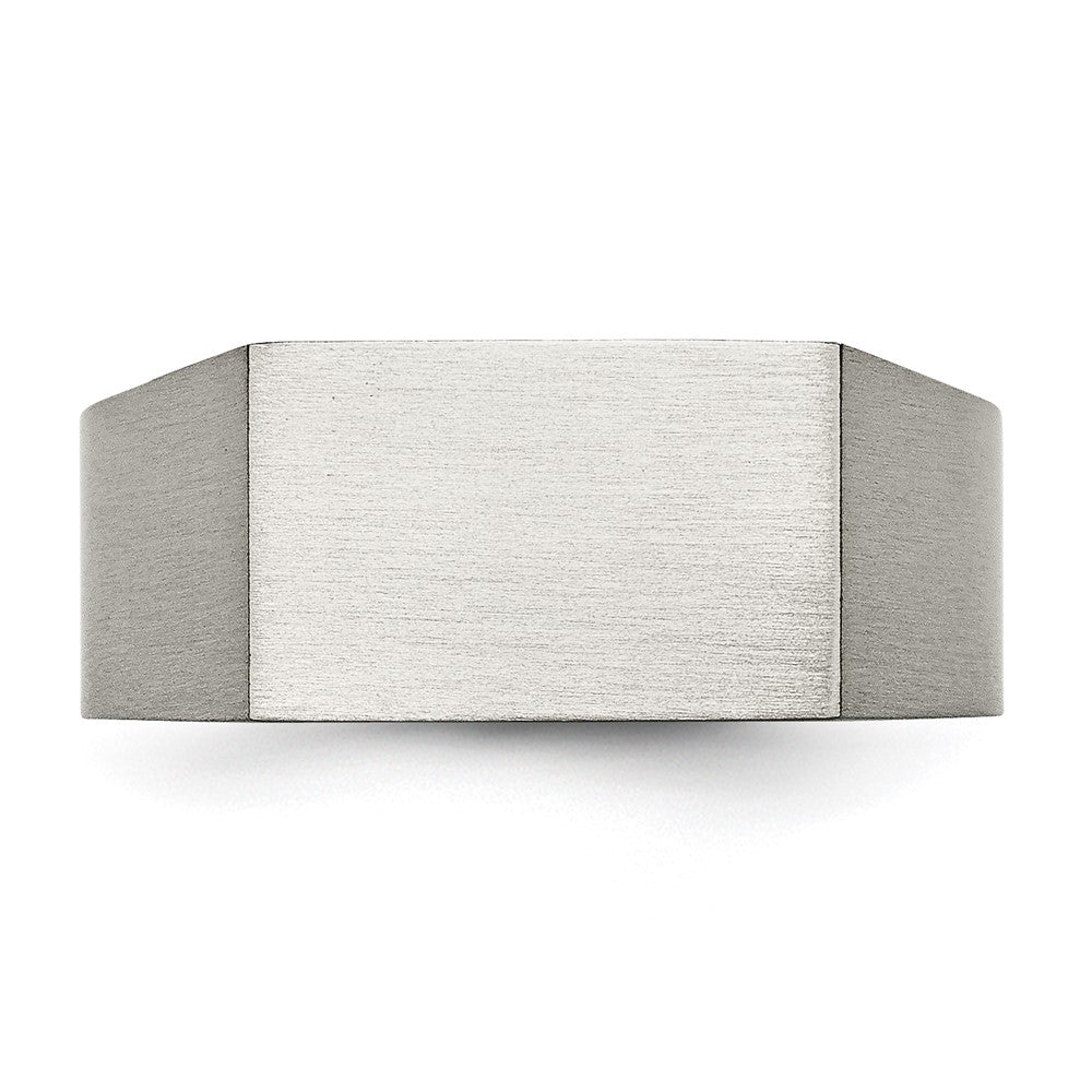 Chisel Titanium Brushed and Polished Signet Ring