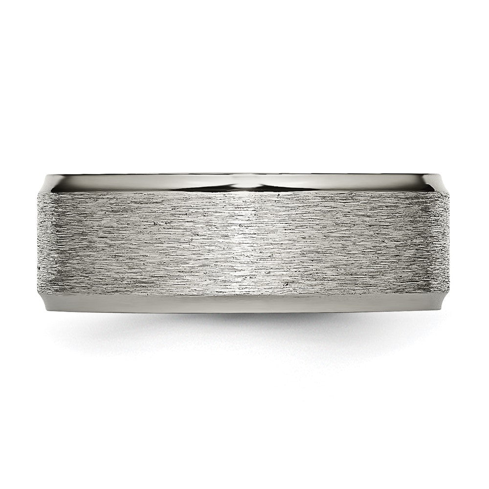 Chisel Titanium Brushed Center 8mm Ridged Edge Band