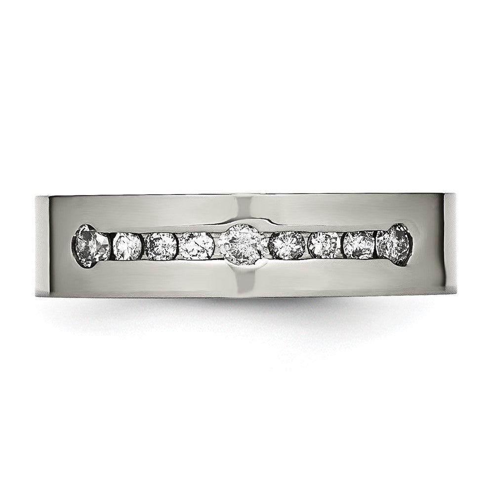 Titanium Polished 1/2 ct tw. Diamond 6mm Band