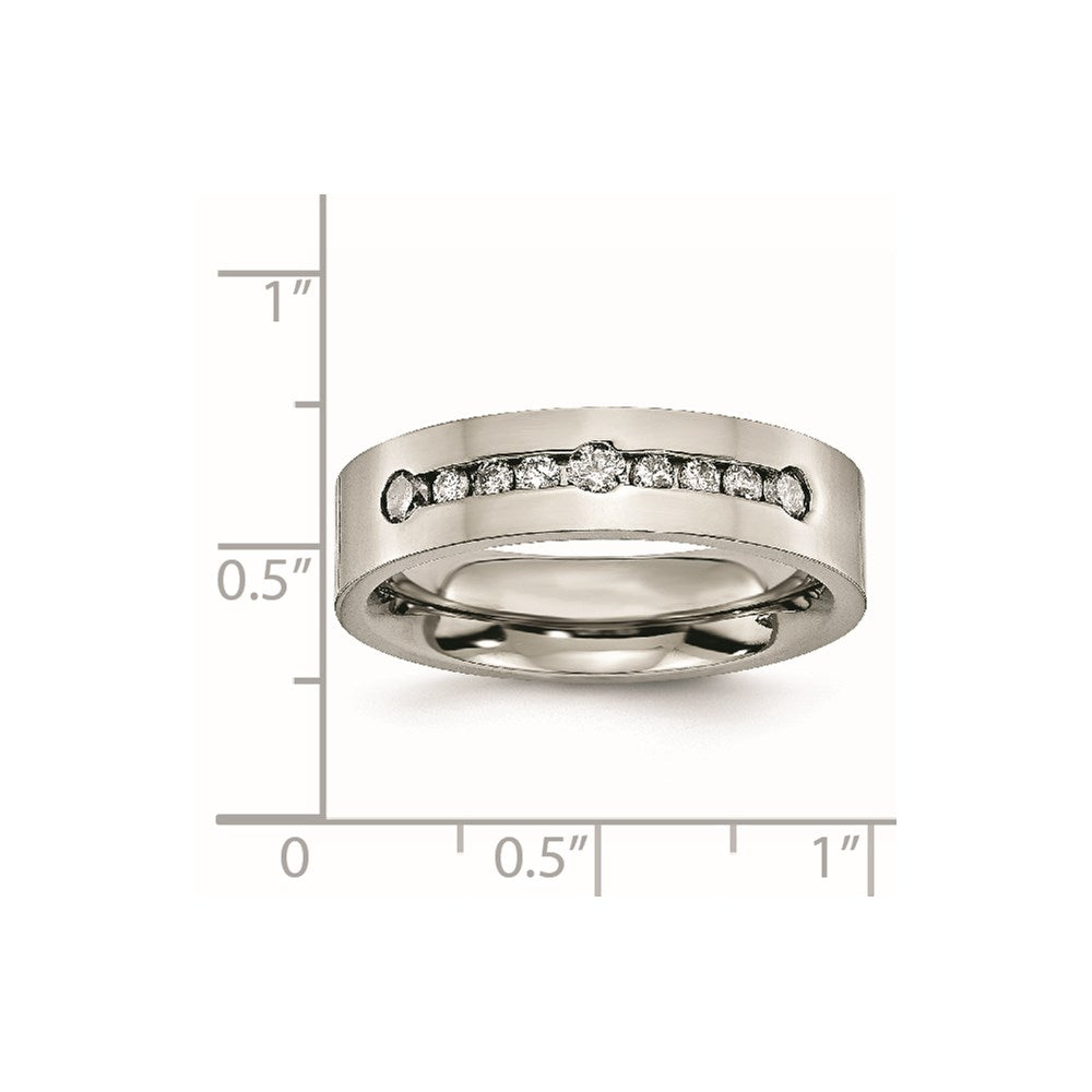Titanium Polished 1/2 ct tw. Diamond 6mm Band