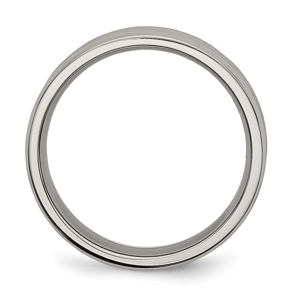 Titanium Polished Concave 6mm Beveled Edge Band