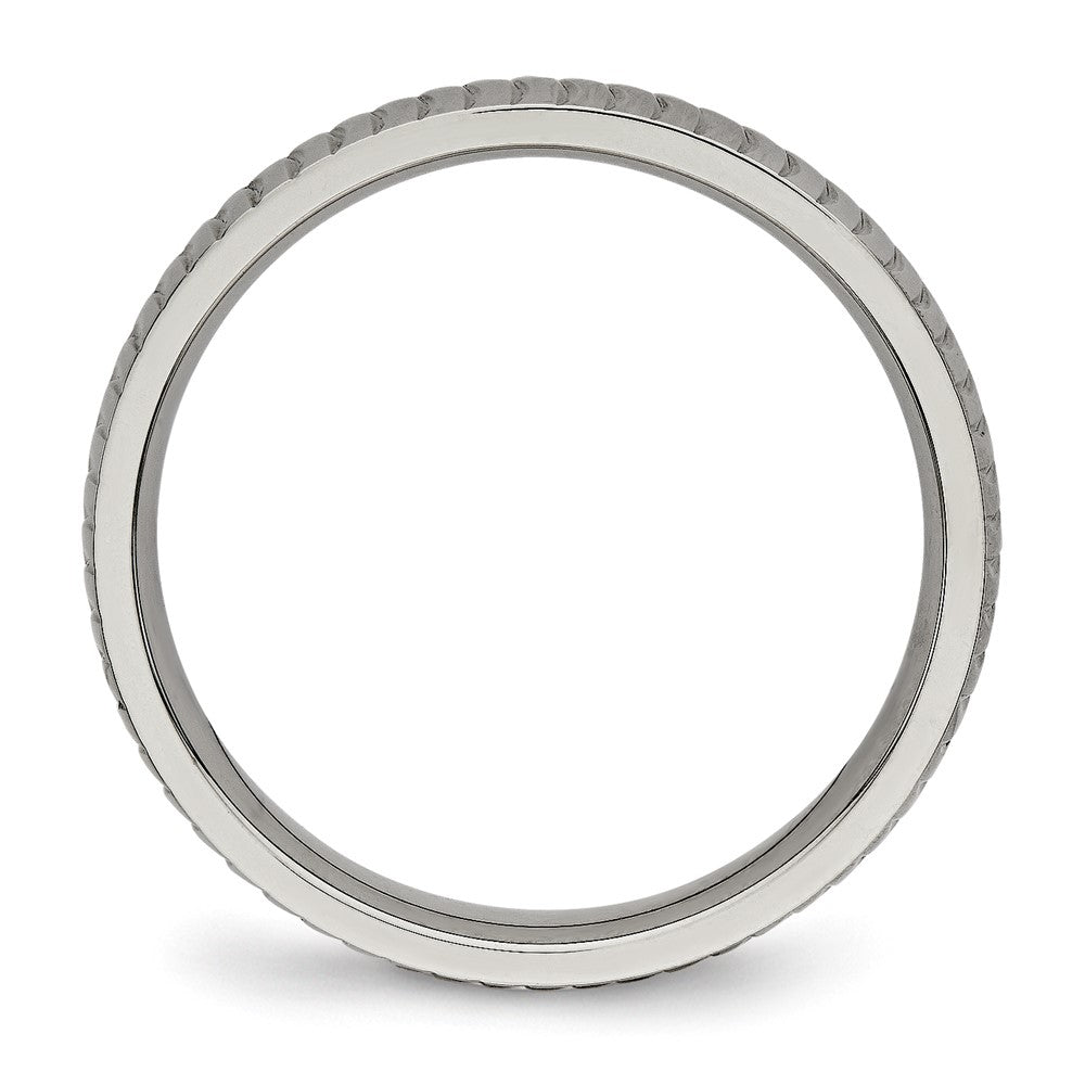 Titanium Polished and Textured 4mm Band