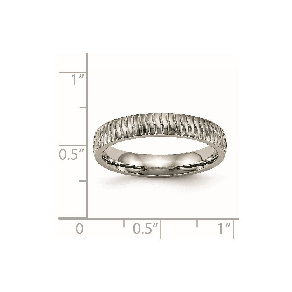 Titanium Polished and Textured 4mm Band