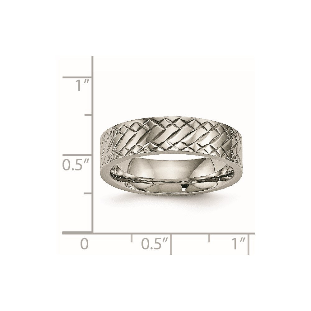 Titanium Polished and Textured 6mm Band
