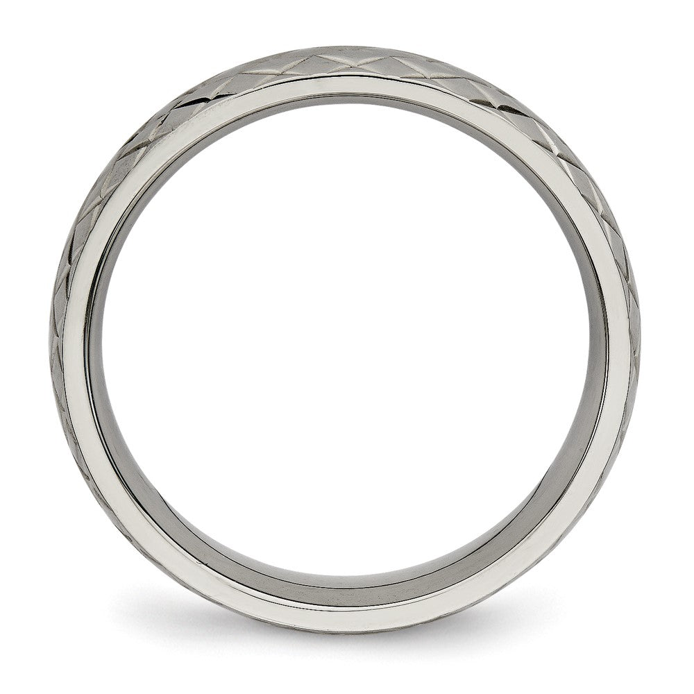 Chisel Titanium Polished and Textured 6mm Band