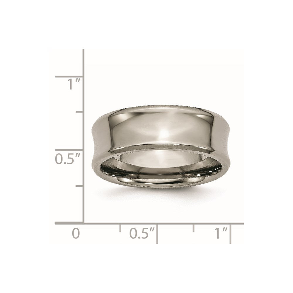 Chisel Titanium Polished Concave 8mm Beveled Edge Band
