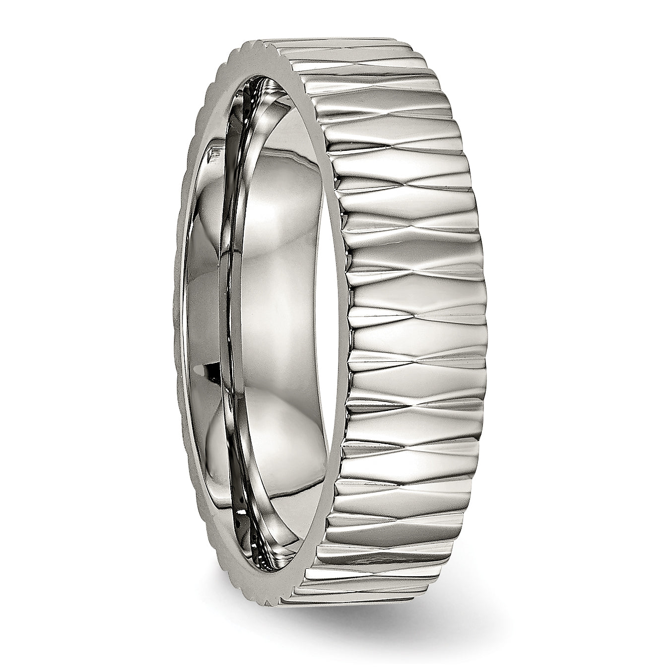 Titanium Polished and Textured 6mm Band