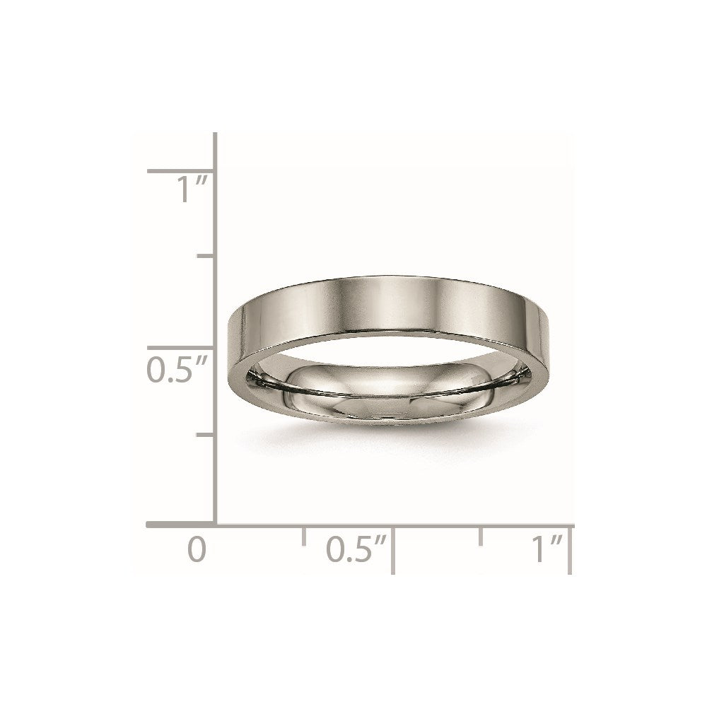 Chisel Titanium Polished 4mm Flat Comfort Fit Band