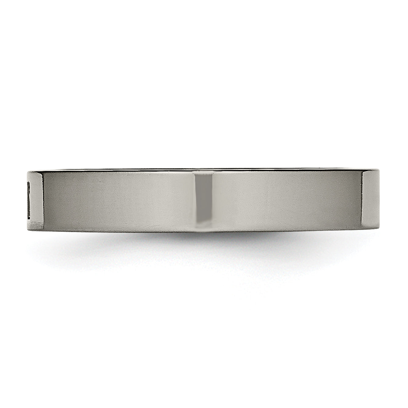 Chisel Titanium Polished with CZ 4mm Flat Comfort Fit Band