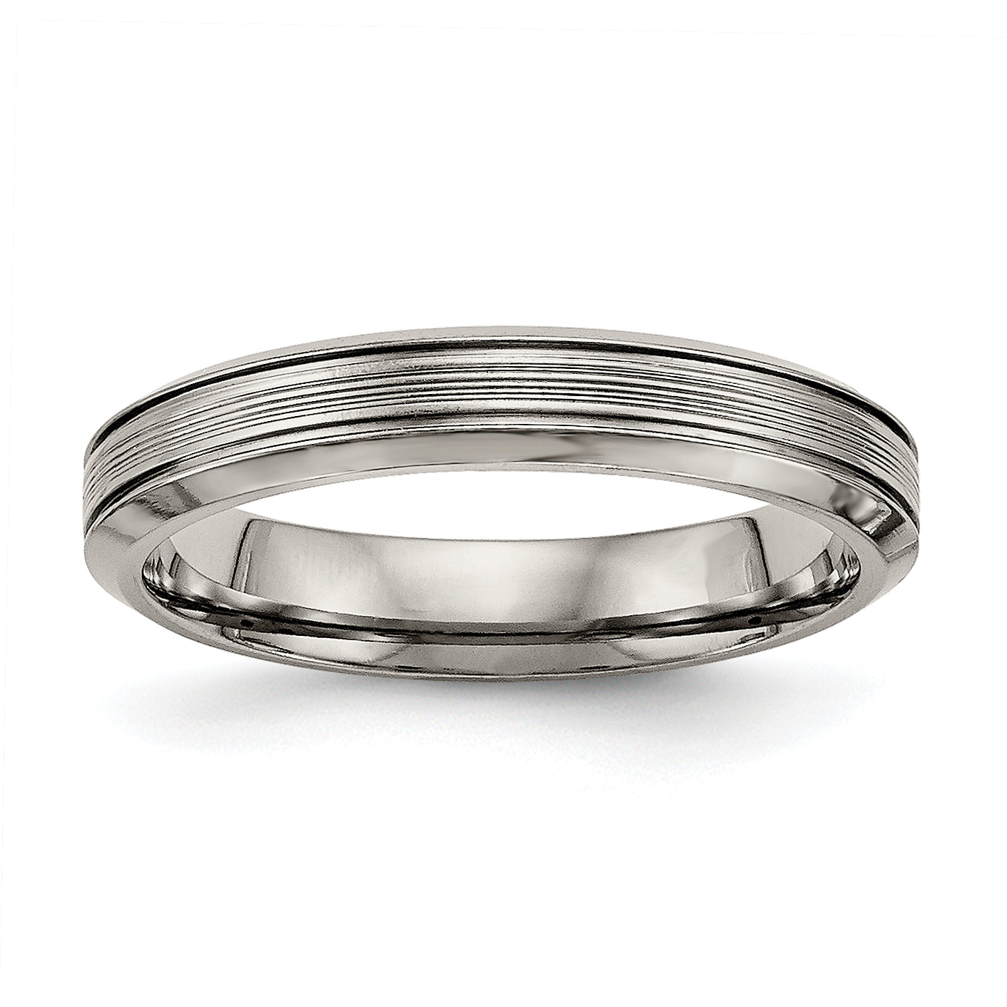 Chisel Titanium Polished 3.75mm Grooved Comfort Fit Band