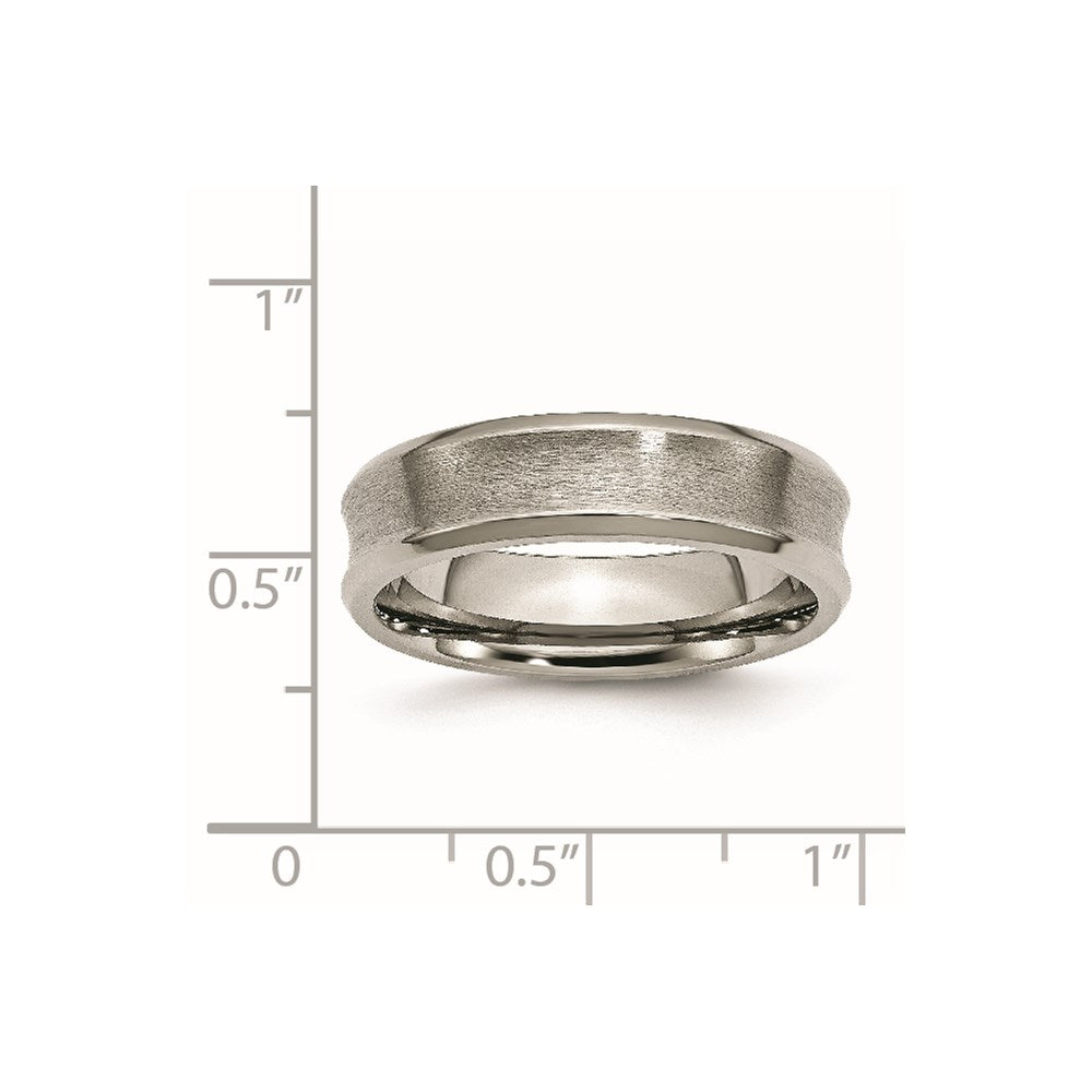 Chisel Titanium Brushed and Polished Concave 6mm Beveled Edge Band
