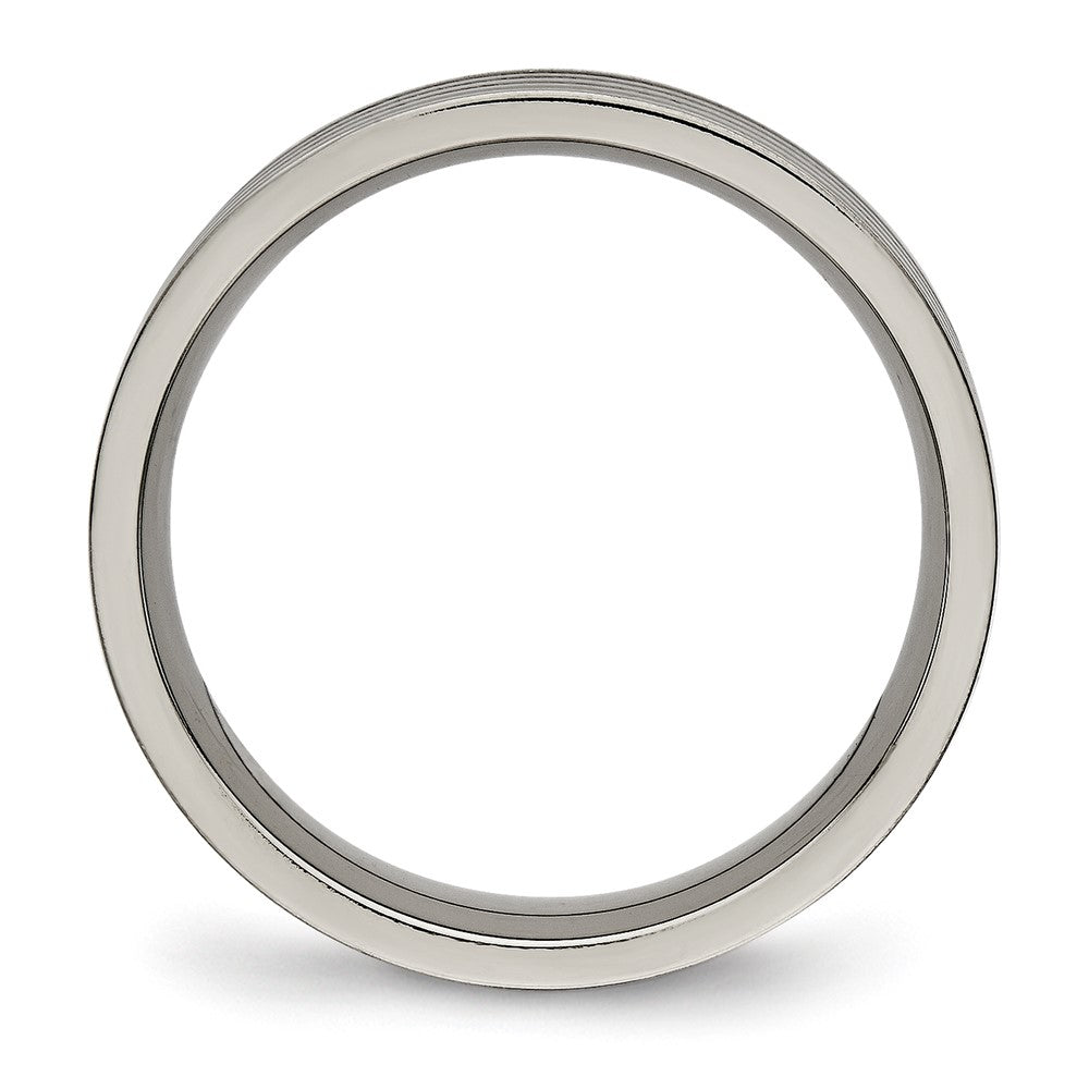 Titanium Polished 5mm Grooved Comfort Fit Band
