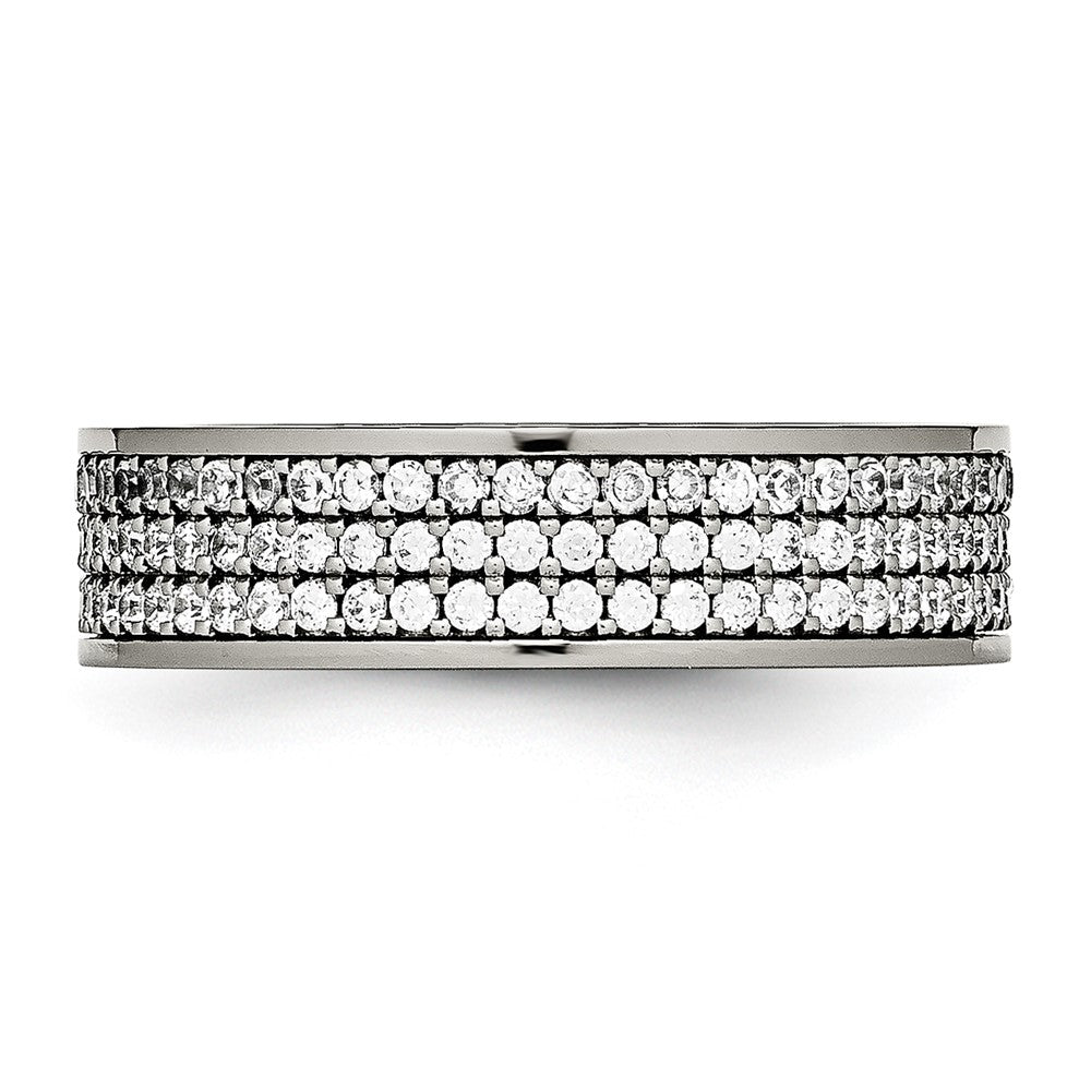 Titanium Polished with CZ 6mm Flat Band