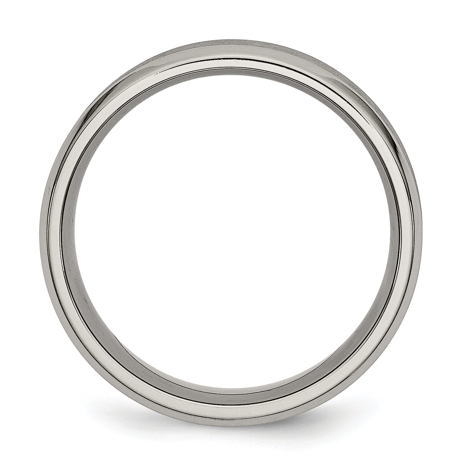 Chisel Titanium Brushed and Polished Concave 8mm Beveled Edge Band