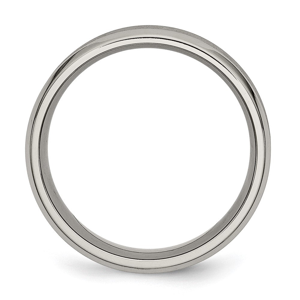 Chisel Titanium Brushed and Polished Concave 8mm Beveled Edge Band