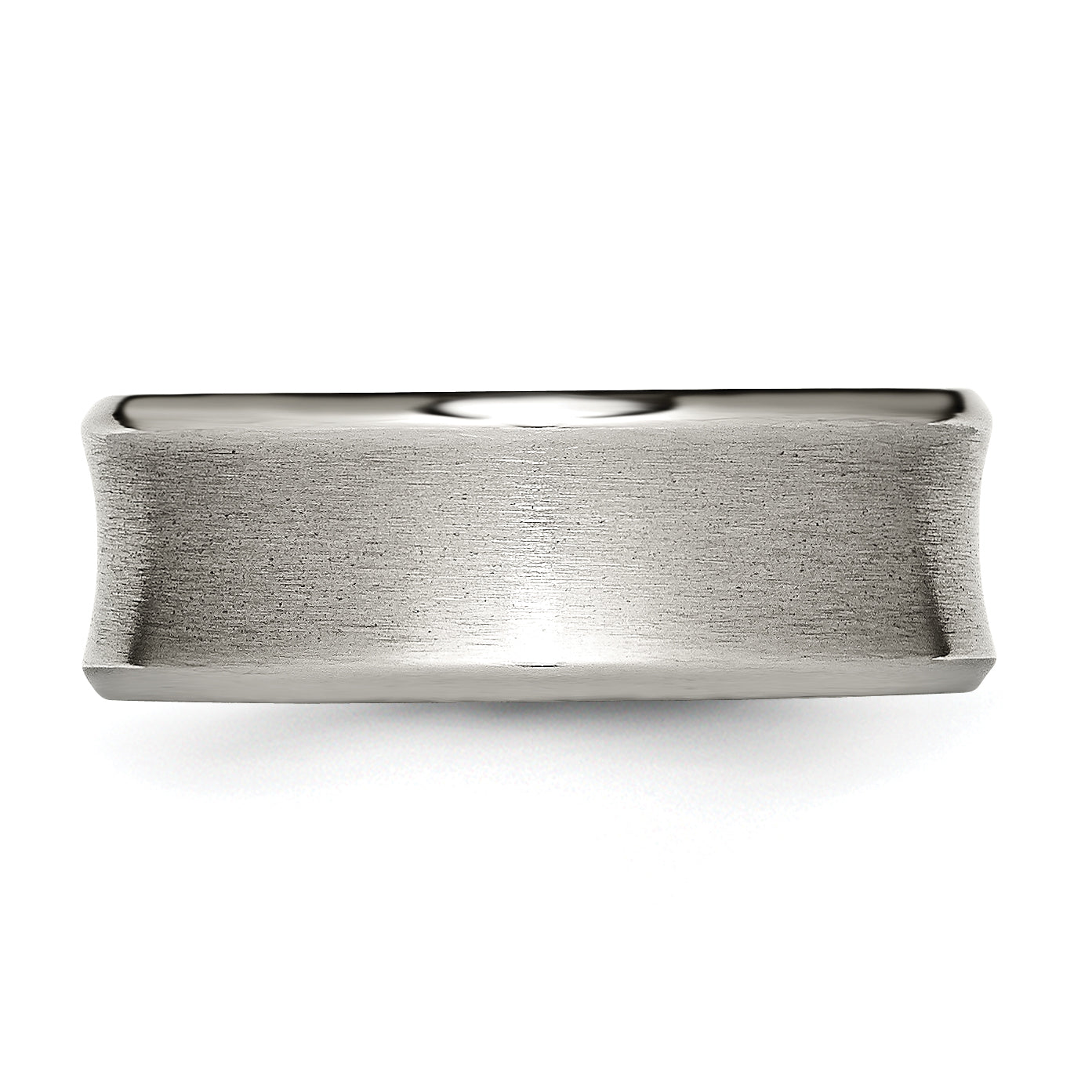 Chisel Titanium Brushed and Polished Concave 8mm Beveled Edge Band