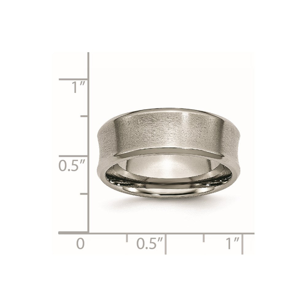 Chisel Titanium Brushed and Polished Concave 8mm Beveled Edge Band