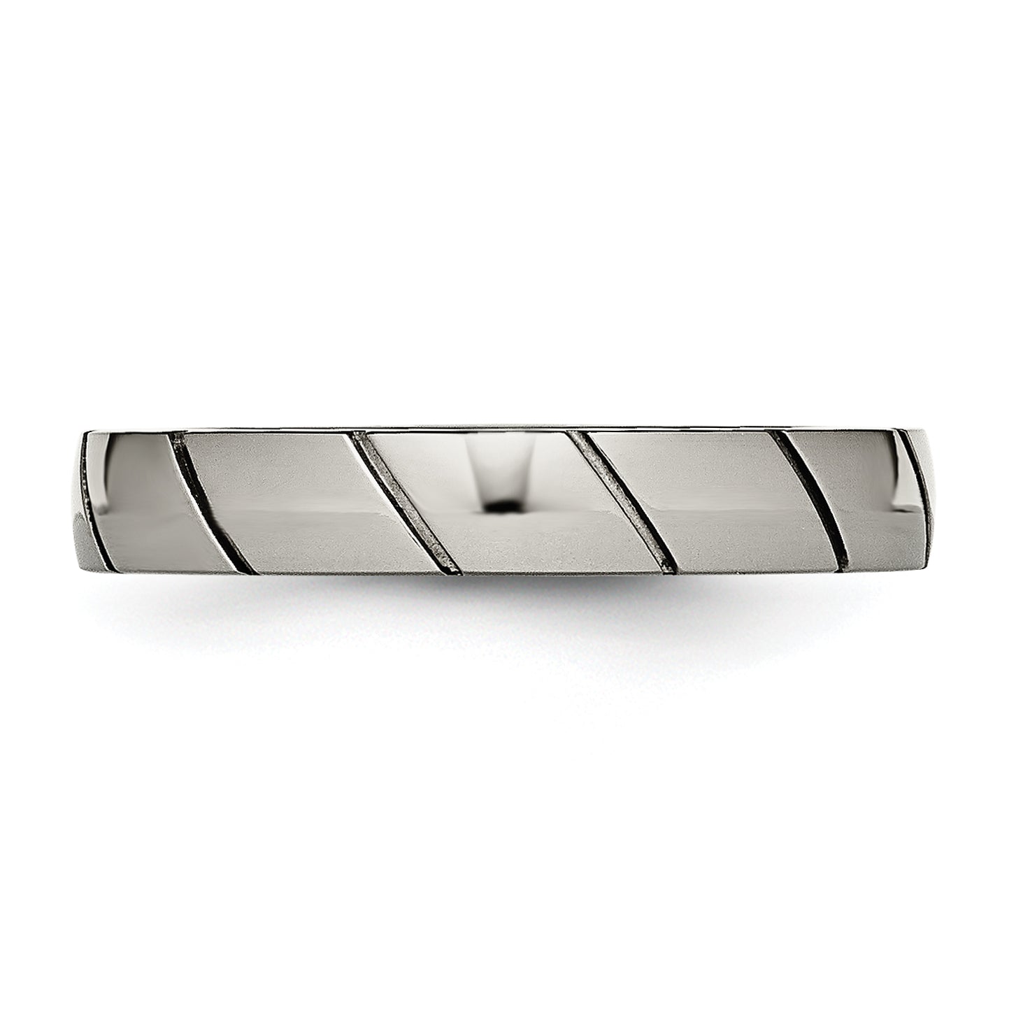 Titanium Polished 4mm Grooved Band