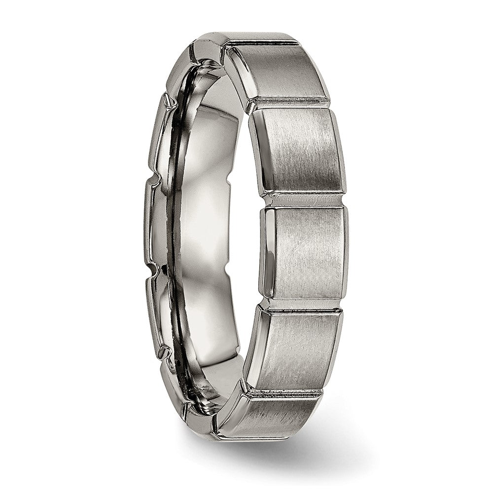 Titanium Brushed and Polished 5mm Grooved Band