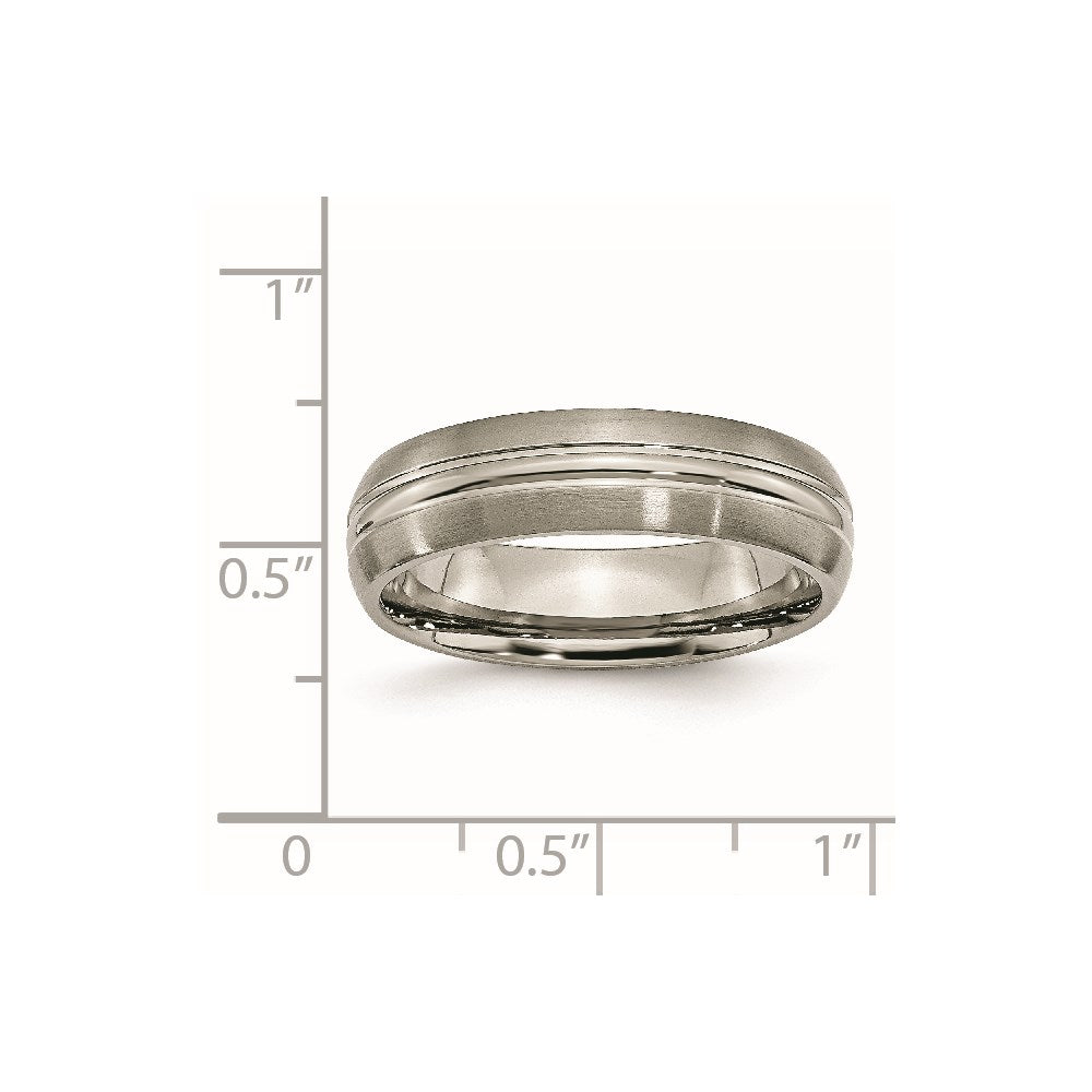 Chisel Titanium Brushed Center 6mm Grooved Band