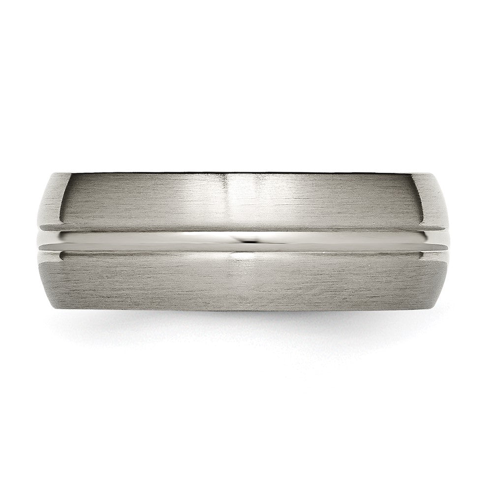 Chisel Titanium Brushed Center 8mm Grooved Band