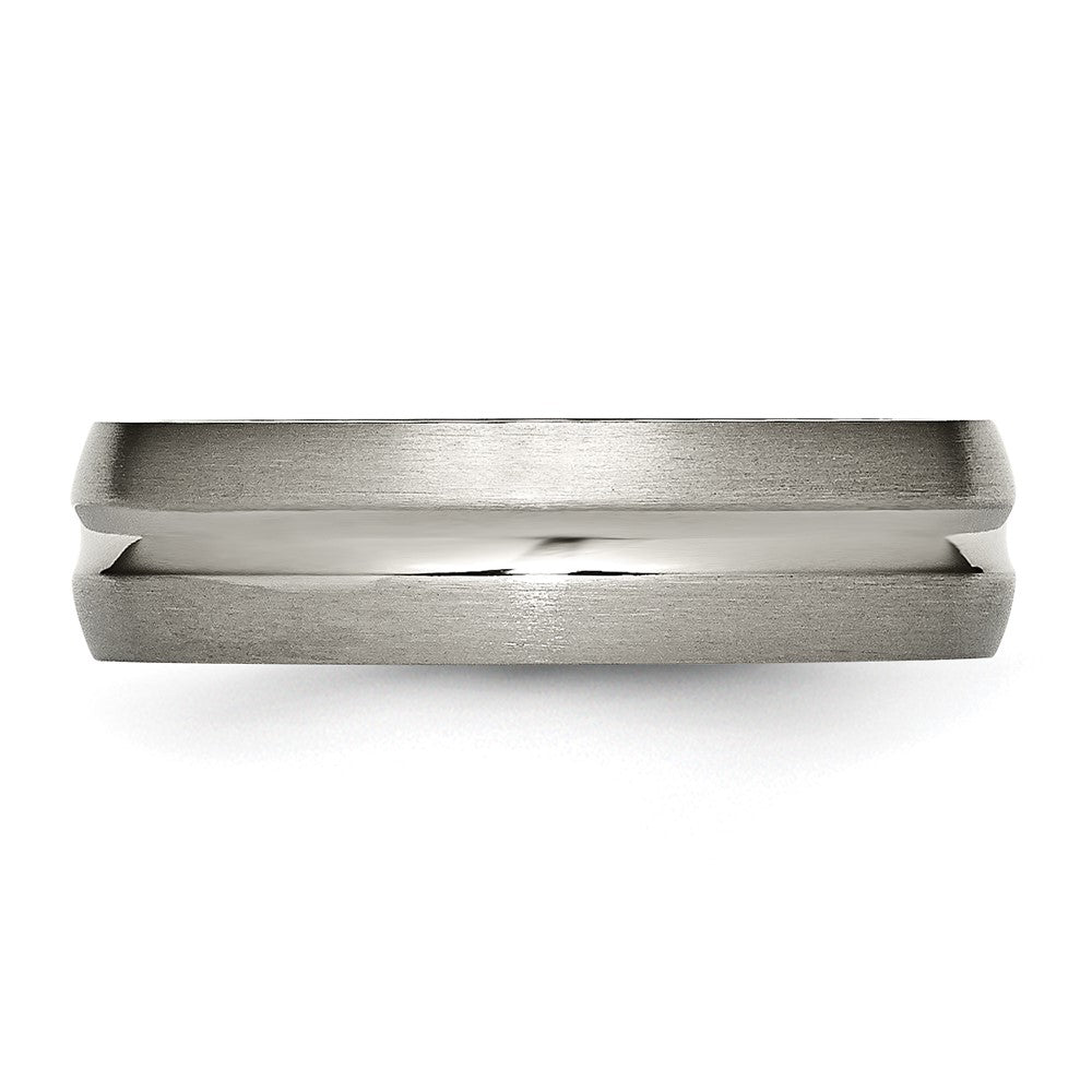 Chisel Titanium Brushed and Polished 6mm Grooved Band