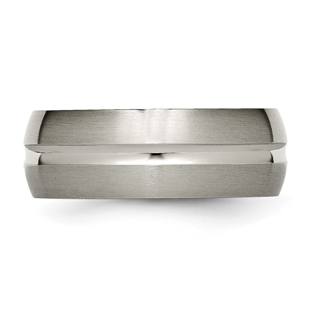 Chisel Titanium Brushed and Polished 8mm Grooved Band