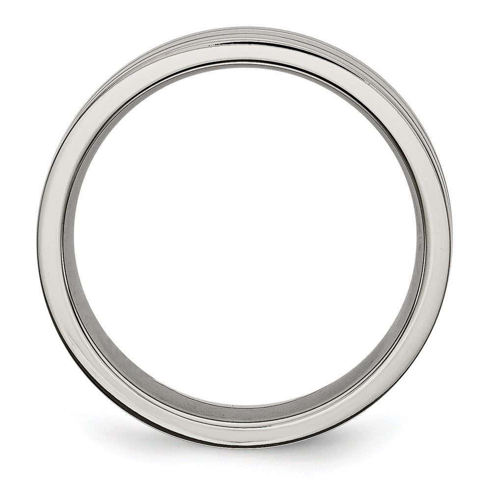Chisel Titanium Brushed Center 6mm Grooved Band