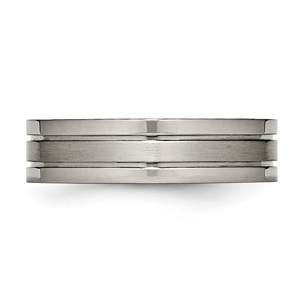 Chisel Titanium Brushed Center 6mm Grooved Band