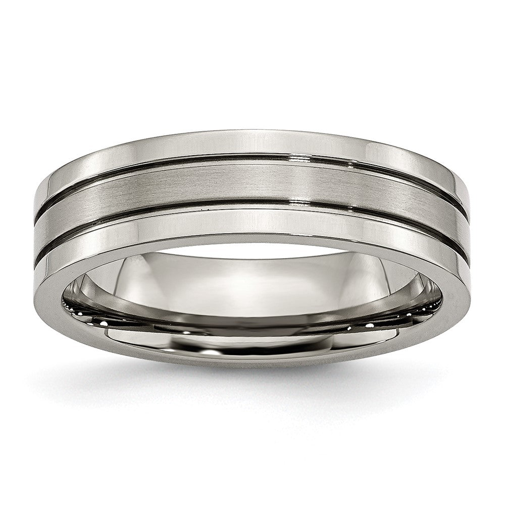Chisel Titanium Brushed Center 6mm Grooved Band