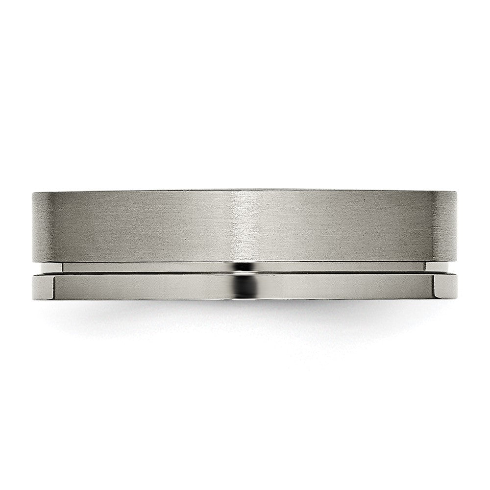 Chisel Titanium Brushed and Polished 6mm Grooved Band