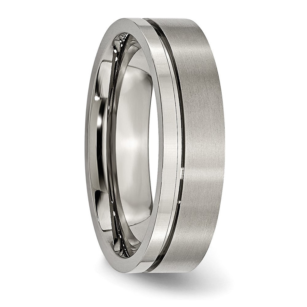 Chisel Titanium Brushed and Polished 6mm Grooved Band