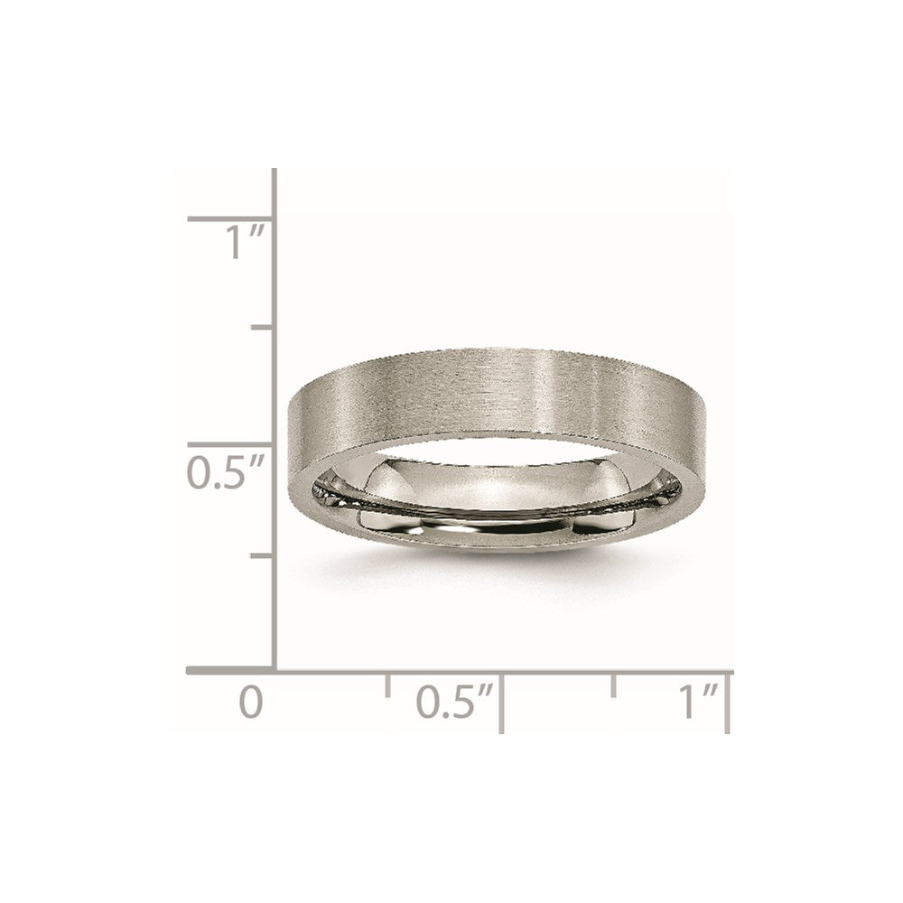 Chisel Titanium Brushed 5mm Flat Band