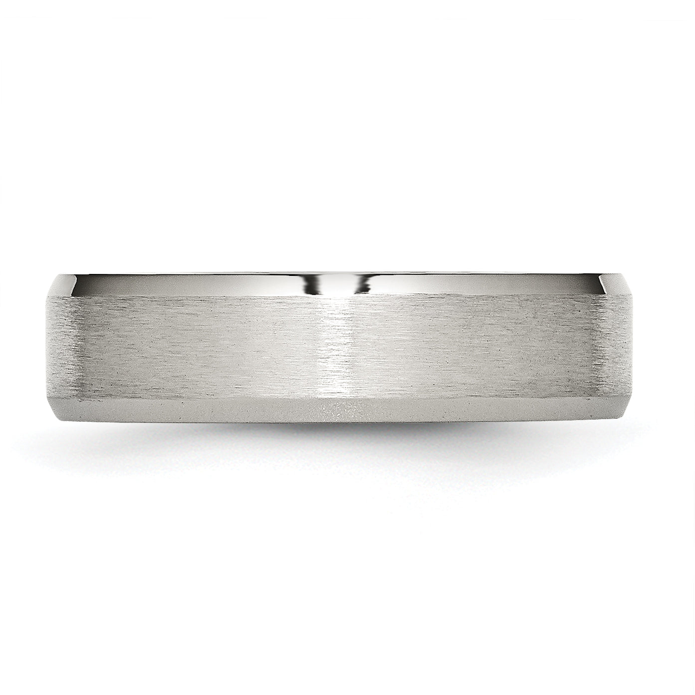 Chisel Titanium Brushed and Polished 6mm Beveled Edge Band