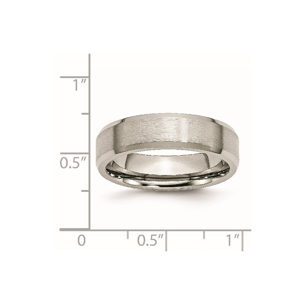 Chisel Titanium Brushed and Polished 6mm Beveled Edge Band