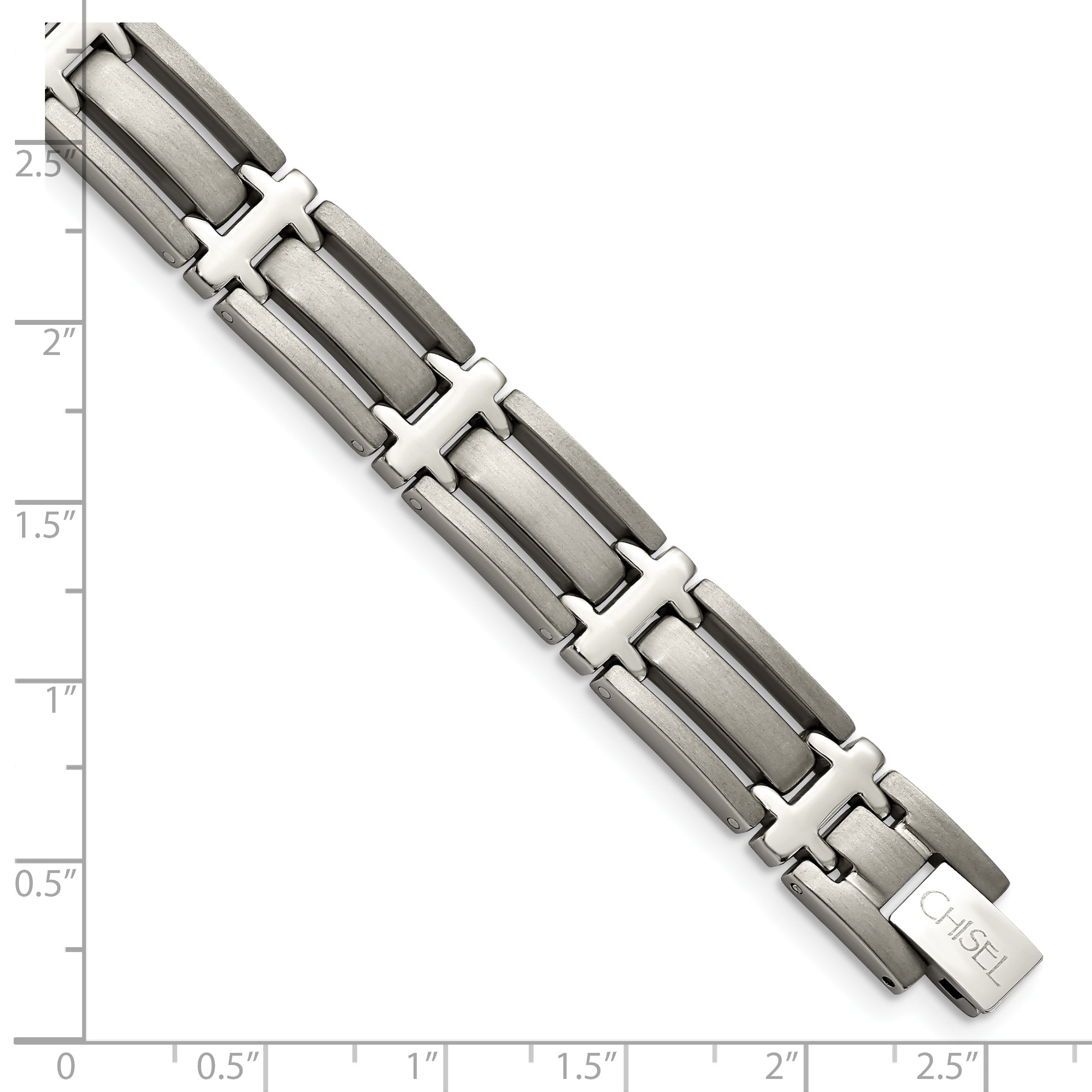 Chisel Titanium Brushed and Polished 8.75 inch Bracelet