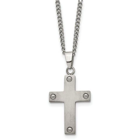 Titanium Cross 22in Necklace TBN101
